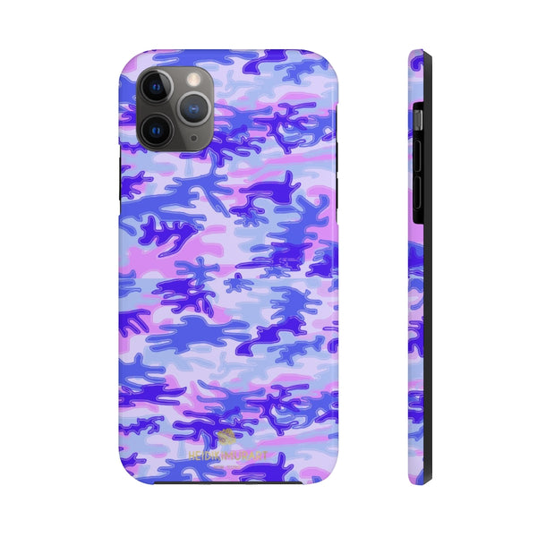 Cute Purple Camo iPhone Case, Pink Army Camouflage Case Mate Tough Phone Cases-Phone Case-Printify-iPhone 11 Pro Max-Heidi Kimura Art LLC