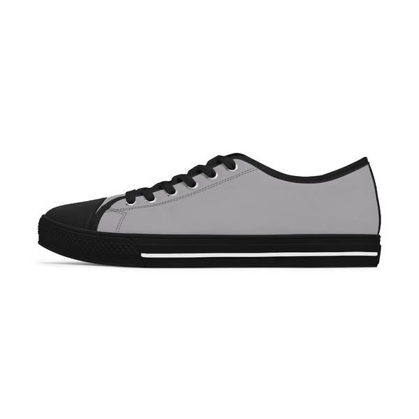 Ash Gray Color Ladies' Sneakers, Solid Grey Color Modern Minimalist Basic Essential Women's Low Top Sneakers Tennis Shoes (US Size: 5.5-12)