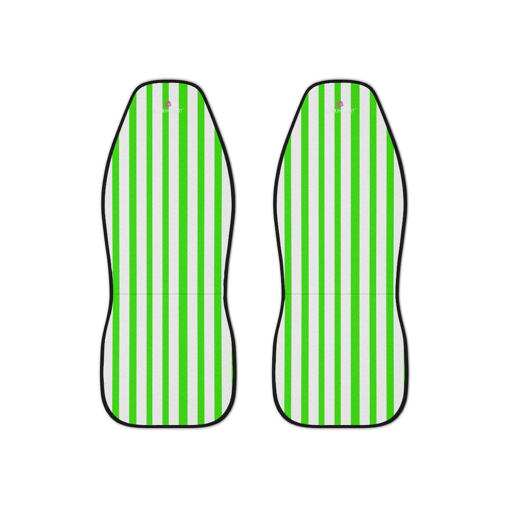 Green Striped Car Seat Covers, White and Green Vertically Striped 2-Pcs Set (48.03" × 18.50") Light Blue Stripes Car Seat Covers, Best Car Accessories Essential Premium Quality Best Soft Luxury Car Seat - 2 Pack For Your Car Seat Protection, Car Seat Protectors, Designer Car Seat Accessories, Pair of 2 Front Seat Covers, Custom Seat Covers, Luxury Car Seat Covers, Best Car Seat Covers