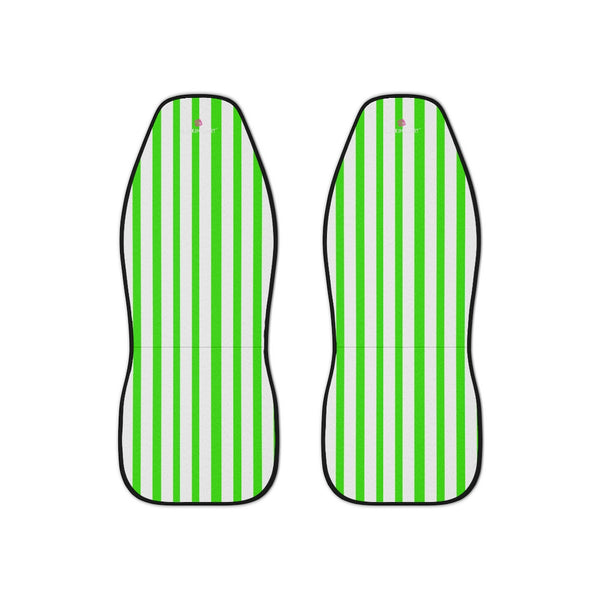 Green Striped Car Seat Covers, White and Green Vertically Striped 2-Pcs Set (48.03" × 18.50") Light Blue Stripes Car Seat Covers, Best Car Accessories Essential Premium Quality Best Soft Luxury Car Seat - 2 Pack For Your Car Seat Protection, Car Seat Protectors, Designer Car Seat Accessories, Pair of 2 Front Seat Covers, Custom Seat Covers, Luxury Car Seat Covers, Best Car Seat Covers