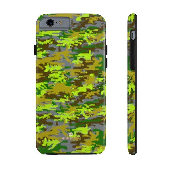 Grey Green Camo iPhone Case, Case Mate Tough Samsung Galaxy Phone Cases-Phone Case-Printify-iPhone 6/6s Tough-Heidi Kimura Art LLC