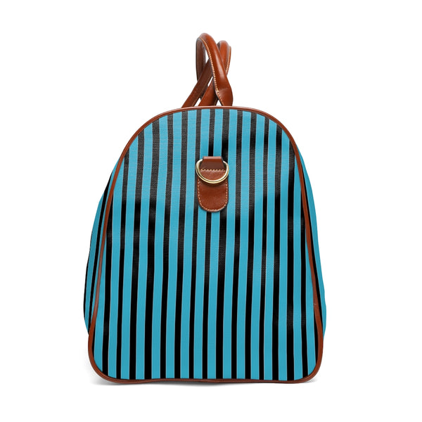 Blue Stripes Waterproof Travel Bag