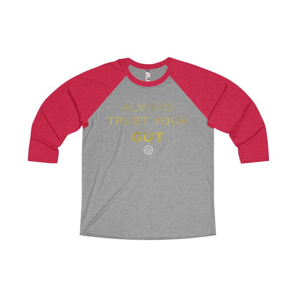 Motivational Unisex Tee, Tri-Blend 3/4 Raglan T-Shirt With Inspirational Quote -Made in USA-Long-sleeve-S-Vintage Red / Premium Heather-Heidi Kimura Art LLC