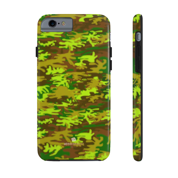 Brown Green Camo iPhone Case, Case Mate Tough Samsung Galaxy Phone Cases-Phone Case-Printify-iPhone 6/6s Tough-Heidi Kimura Art LLC