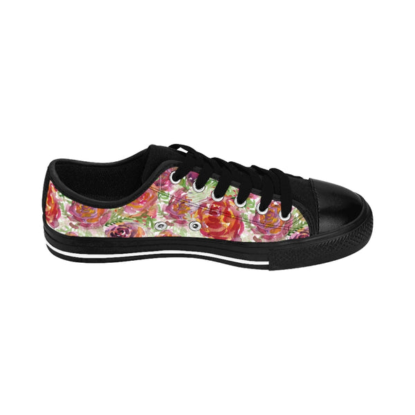 Red Floral Rose Women's Sneakers, Flower Print Designer Low Top Women's Canvas Bright Best Quality Premium Fashion Casual Sneakers Tennis Running Athletic Shoes (US Size: 6-12) Floral Sneakers, Women's Fashion Canvas Sneakers Shoes Colorful Rose Print Tennis Shoes, Floral Sneakers & Athletic Shoes, Women's Floral Shoes, Floral Shoe For Women, Floral Canvas Sneakers, Sneakers With Flowers Print On Them, Floral Sneakers Womens