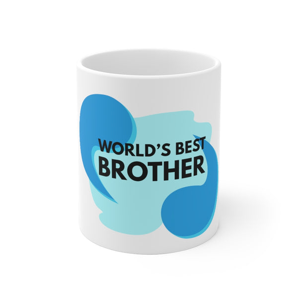 World's Best Brother White Ceramic Mug, 11oz. or 15 oz Coffee Cup With White Base-Printed in USA-Mug-Printify-11oz-Heidi Kimura Art LLC