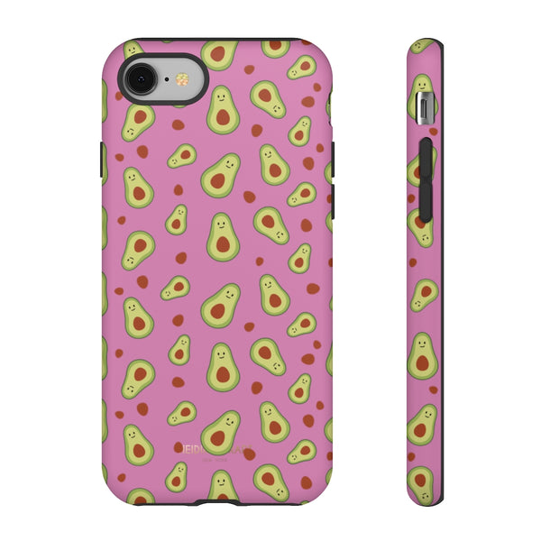 Pink Avocado Print Phone Case, Tough Designer Phone Case For Vegan Lovers -Made in USA-Phone Case-Printify-iPhone 8-Matte-Heidi Kimura Art LLC