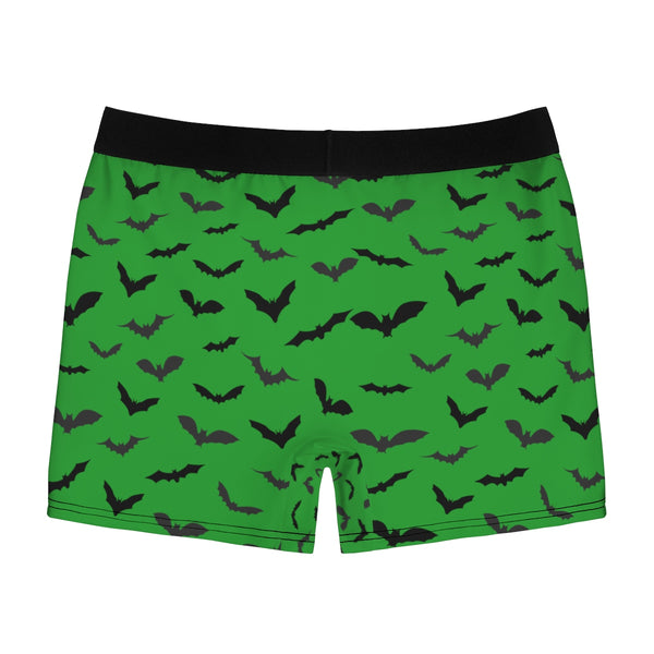 Green Black Sexy Flying Bats Halloween Gay Men's Boxer Briefs (US Size: XS-3XL)-Men's Underwear-Heidi Kimura Art LLC