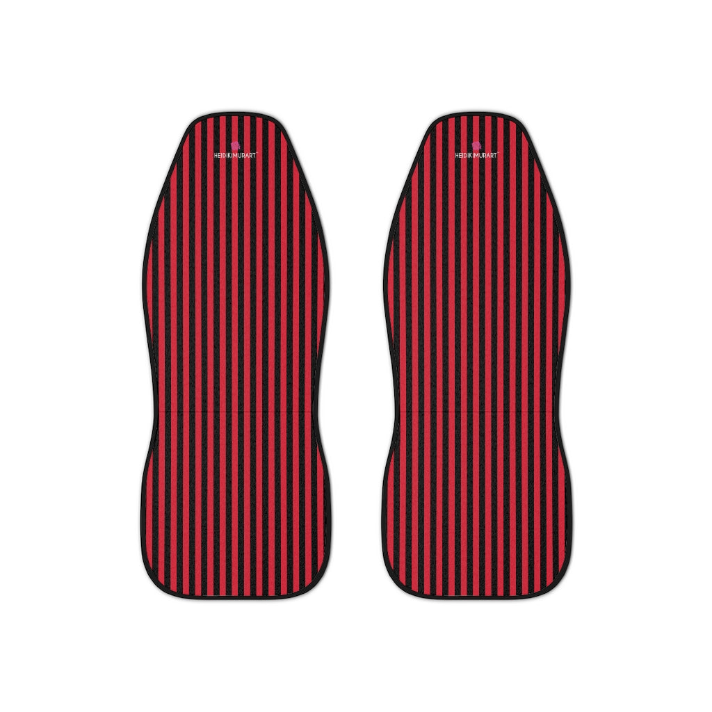 Red Striped Car Seat Covers, Red and Black Vertically Striped 2-Pcs Set (48.03" × 18.50") Polyester Car Seat Covers, Best Car Accessories Essential Premium Quality Best Soft Luxury Car Seat - 2 Pack For Your Car Seat Protection, Car Seat Protectors, Designer Car Seat Accessories, Pair of 2 Front Seat Covers, Custom Seat Covers, Luxury Car Seat Covers, Best Car Seat Covers