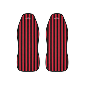 Red Striped Car Seat Covers, Red and Black Vertically Striped 2-Pcs Set (48.03" × 18.50") Polyester Car Seat Covers, Best Car Accessories Essential Premium Quality Best Soft Luxury Car Seat - 2 Pack For Your Car Seat Protection, Car Seat Protectors, Designer Car Seat Accessories, Pair of 2 Front Seat Covers, Custom Seat Covers, Luxury Car Seat Covers, Best Car Seat Covers