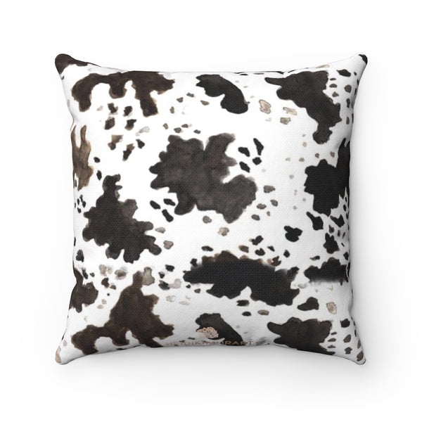 Cow Print 100% Polyester Spun Polyester Square Pillow Case With Concealed Zipper-Pillow Case Only-14x14-Heidi Kimura Art LLC