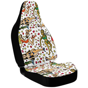 Bad Girl Car Seat Covers - Heidikimurart Limited  Bad Girls Cat Seat Covers, 2-Pack Bikini Girls Printed Designer Essential Premium Quality Best Machine Washable Microfiber Luxury Car Seat Cover - 2 Pack For Your Car Seat Protection, Car Seat Protectors, Car Seat Accessories, Pair of 2 Front Seat Covers, Custom Seat Covers