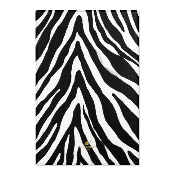 Deluxe White Black Zebra Animal Print Designer 24x36, 36x60, 48x72 inches Area Rugs-Area Rug-24" x 36"-Heidi Kimura Art LLC Deluxe Zebra Animal Print Carpet, Deluxe Premium Quality Best White Black Zebra Animal Print Designer 24x36, 36x60, 48x72 inches Indoor Soft Polyester Chenille Fabric Soft Spot Clean Only Area Rugs For Your Home or Office Spaces -Printed in the USA