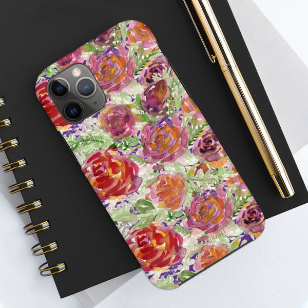 Dark Purple Garden Rose Floral Print Phone Case, Flower Case Mate Tough Phone Cases-Made in USA - Heidikimurart Limited 