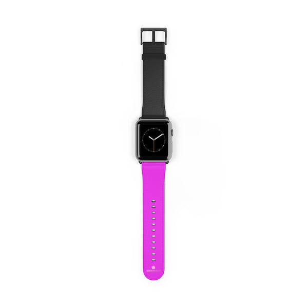 Black Hot Pink Duo Solid Color 38mm/42mm Watch Band For Apple Watch- Made in USA-Watch Band-42 mm-Black Matte-Heidi Kimura Art LLC