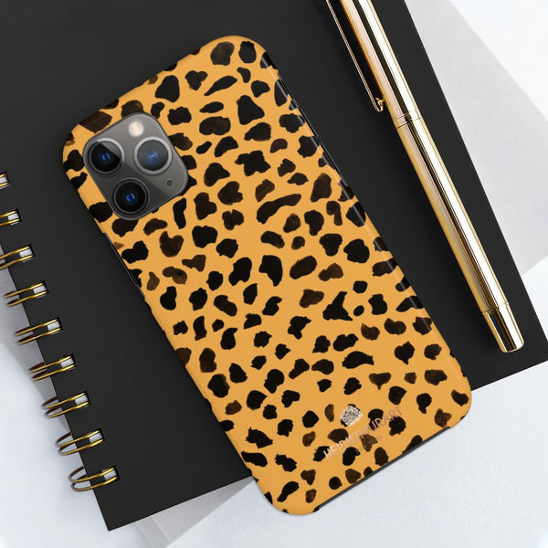 Brown Leopard Print Phone Case, Animal Print Case Mate Tough Phone Cases-Made in USA - Heidikimurart Limited 