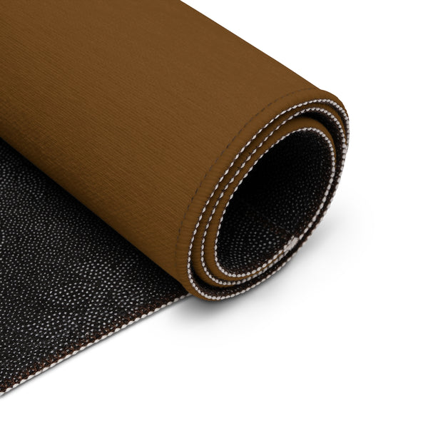 Dark Brown Color Dornier Rug, Solid Brown Color Modern Basics Essential Premium Beige Brown Best Designer Durable Woven Skid-Resistant Premium Polyester Indoor Carpet Area Rug - Printed in USA (Size: 20"x32"(1'-8"x2'-8"), 35"×63"(2'-11"x5'-3"), 63"×84"(5'-3"x7'-0"))