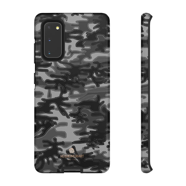 Grey Camouflage Phone Case, Army Military Print Tough Designer Phone Case -Made in USA-Phone Case-Printify-Samsung Galaxy S20-Glossy-Heidi Kimura Art LLC