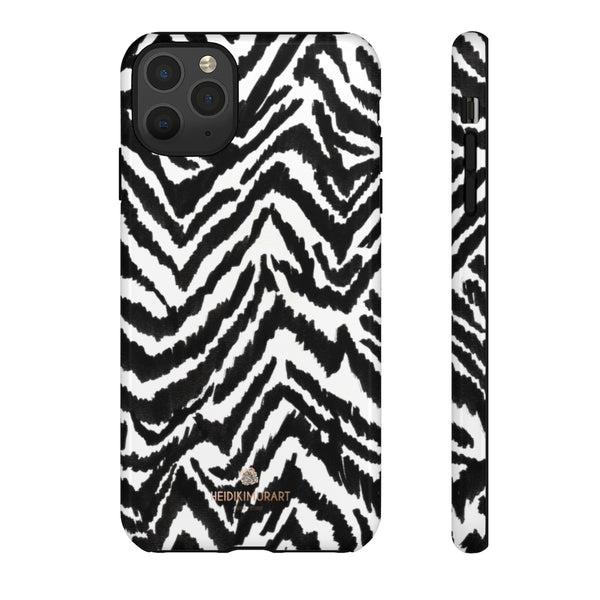 White Tiger Stripe Phone Case, Animal Print Best Tough Designer Phone Case -Made in USA-Phone Case-Printify-iPhone 11 Pro Max-Glossy-Heidi Kimura Art LLC