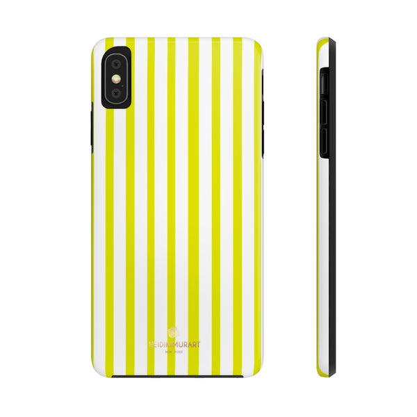 Yellow Striped iPhone Case, Designer Case Mate Tough Samsung Galaxy Phone Cases-Phone Case-Printify-iPhone XS MAX-Heidi Kimura Art LLC