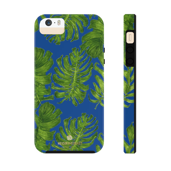 Blue Green Tropical Leaf iPhone Case, Case Mate Tough Samsung Galaxy Phone Cases-Phone Case-Printify-iPhone 5/5s/5se Tough-Heidi Kimura Art LLC