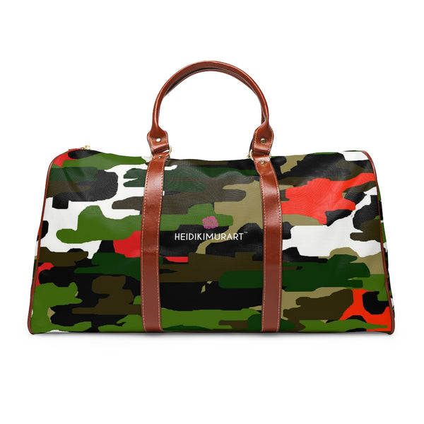 Green Camo Waterproof Travel Bag