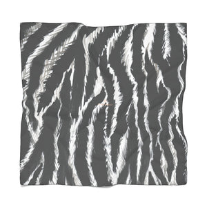 Zebra Stripe Poly Scarf, Animal Print Designer Lightweight Polyester Scarves - Made in USA-Accessories-Printify-Poly Voile-25 x 25 in-Heidi Kimura Art LLC Zebra Stripe Poly Scarf, Animal Print Lightweight Delicate Sheer Poly Voile or Poly Chiffon 25"x25" or 50"x50" Luxury Designer Fashion Accessories- Made in USA, Fashion Sheer Soft Light Polyester Square Scarf