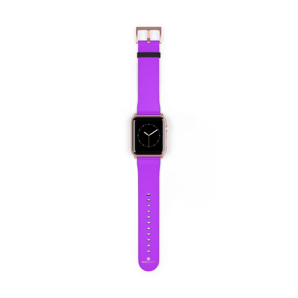 Purple Solid Color Print 38mm/42mm Watch Band For Apple Watches- Made in USA-Watch Band-42 mm-Rose Gold Matte-Heidi Kimura Art LLC
