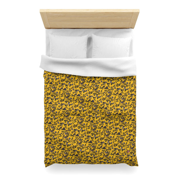 Yellow Floral Microfiber Duvet Cover