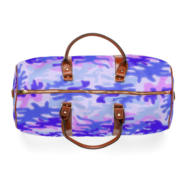 Purple Camo Waterproof Travel Bag