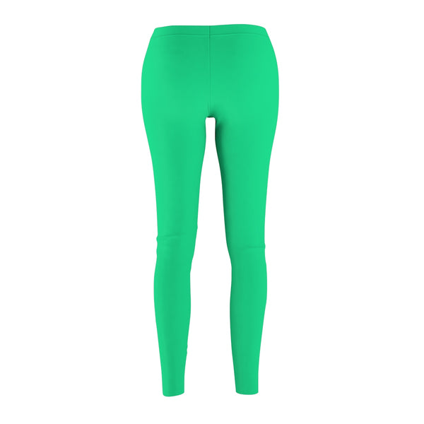 Sea Foam Green Classic Solid Color Women's Fashion Casual Leggings-Made in USA-Casual Leggings-Heidi Kimura Art LLC