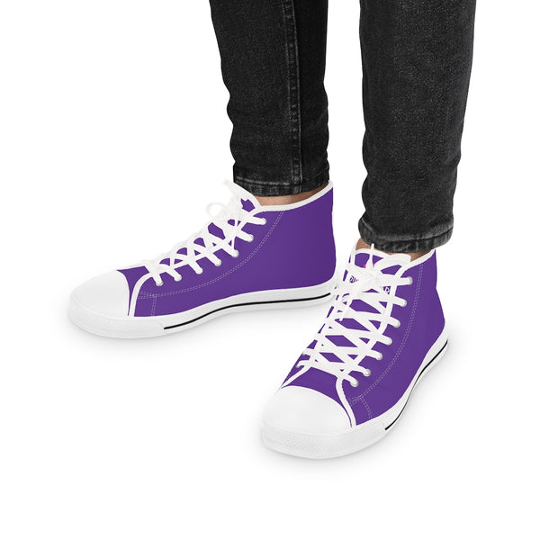 Dark Purple Men's High Tops, Modern Minimalist Best Men's High Top Sneakers  (US Size: 5-14)