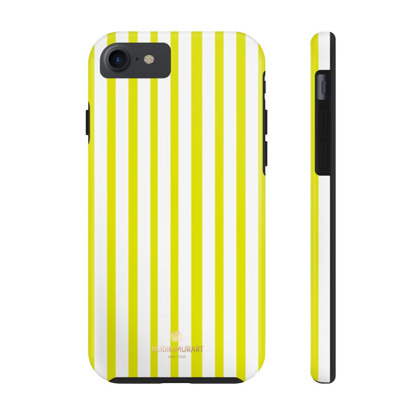 Yellow Striped iPhone Case, Designer Case Mate Tough Samsung Galaxy Phone Cases-Phone Case-Printify-iPhone 7, iPhone 8 Tough-Heidi Kimura Art LLC