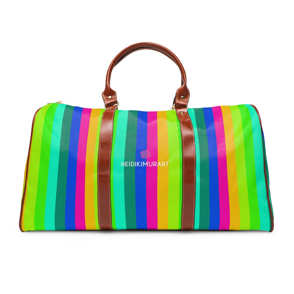 Rainbow Stripes Waterproof Travel Bag