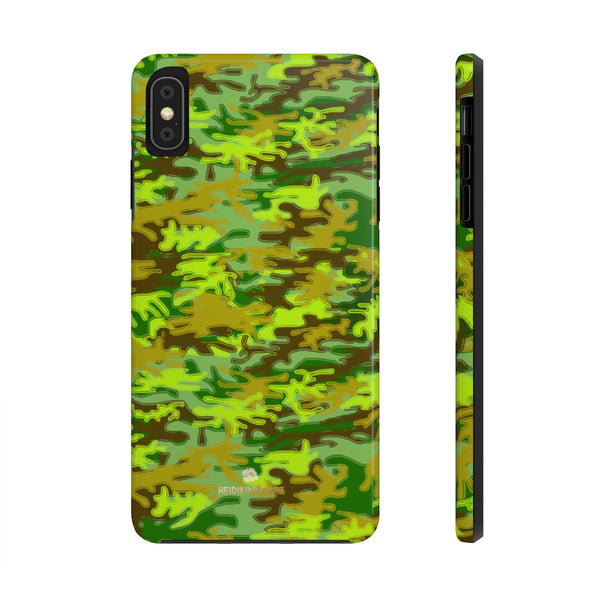 Cool Green Camo iPhone Case, Case Mate Tough Samsung Galaxy Phone Cases-Phone Case-Printify-iPhone XS MAX-Heidi Kimura Art LLC