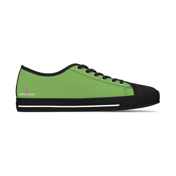 Light Green Color Ladies' Sneakers, Solid Green Color Modern Minimalist Basic Essential Women's Low Top Sneakers Tennis Shoes, Canvas Fashion Sneakers With Durable Rubber Outsoles and Shock-Absorbing Layer and Memory Foam Insoles (US Size: 5.5-12)