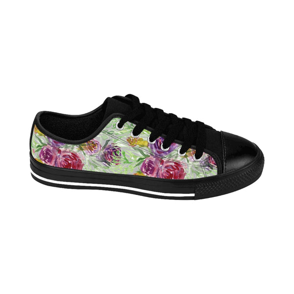 Cute Floral Rose Women's Sneakers, Floral Rose Print Best Tennis Casual Shoes For Women (US Size: 6-12)