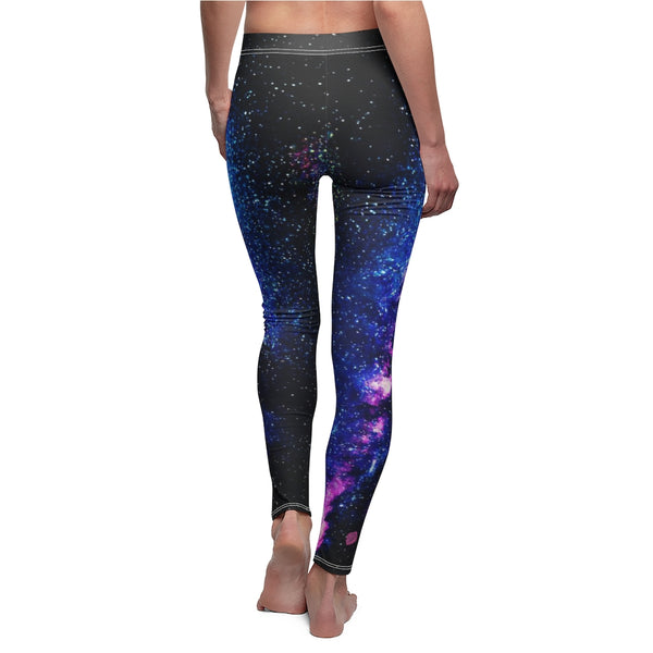 Blue Galaxy Print Casual Leggings