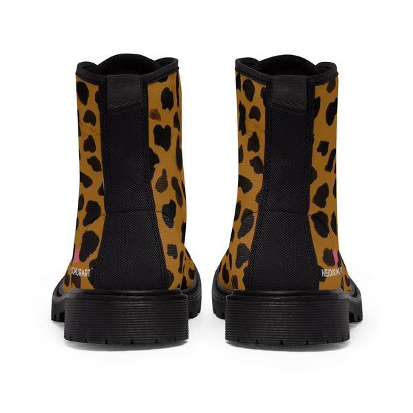 Brown Cheetah Print Women's Boots, Animal Print Designer Best Winter Boots For Women (US Size 6.5-11)