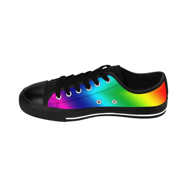 Rainbow Best Women's Sneakers, Gay Pride Colorful Printed Designer Best Fashion Low Top Canvas Lightweight Premium Quality Women's Sneakers (US Size: 6-12)