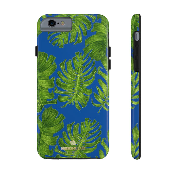 Blue Green Tropical Leaf iPhone Case, Case Mate Tough Samsung Galaxy Phone Cases-Phone Case-Printify-iPhone 6/6s Tough-Heidi Kimura Art LLC