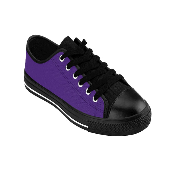 Dark Purple Color Women's Sneakers, Lightweight Purple Solid Color Designer Low Top Women's Canvas Bright Best Quality Premium Fashion Casual Sneakers Tennis Running Athletic Shoes (US Size: 6-12)