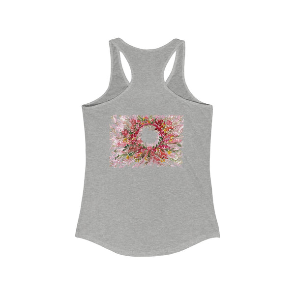 Red Floral Print Women's Racerback Tank Top, Fashionable Tanks- Made in the USA (US Size: XS-2XL)-Tank Top-Heidi Kimura Art LLC Red Floral Print Tank, Red Orange Autumn Fall Inspired Floral Women's Ideal Racerback Tank - Made in the USA (US Size: XS-2XL)