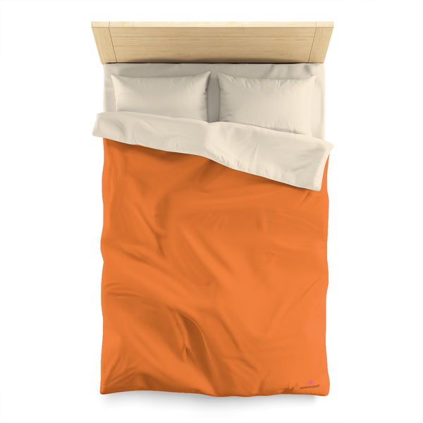 Light Orange Color Duvet Cover,  Solid Color Best Microfiber Duvet Cover