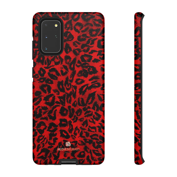 Red Leopard Print Phone Case, Animal Print Tough Designer Phone Case -Made in USA-Phone Case-Printify-Samsung Galaxy S20+-Matte-Heidi Kimura Art LLC