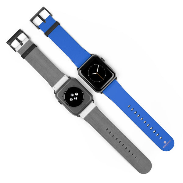 Blue Solid Color 38mm/42mm Watch Band Strap For Apple Watches- Made in USA-Watch Band-Heidi Kimura Art LLC