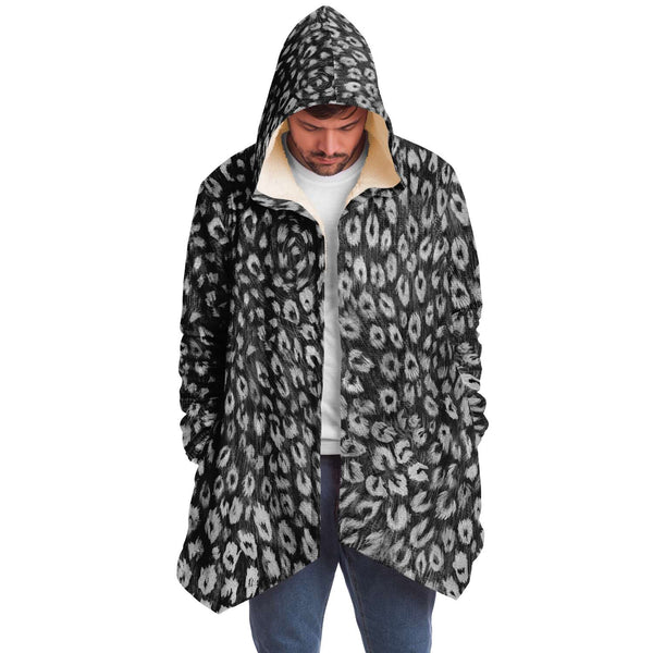 Grey Leopard Print Unisex Jacket - Heidikimurart Limited 