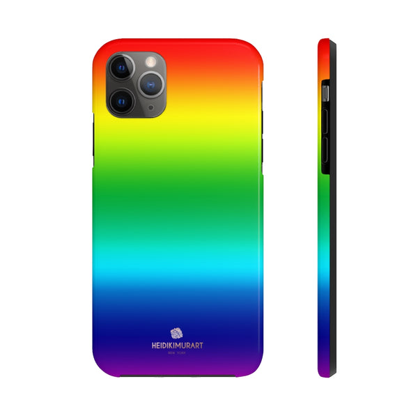 Rainbow Gay Pride iPhone Case, Designer Case Mate Tough Samsung Galaxy Phone Cases-Phone Case-Printify-iPhone 11 Pro Max-Heidi Kimura Art LLC