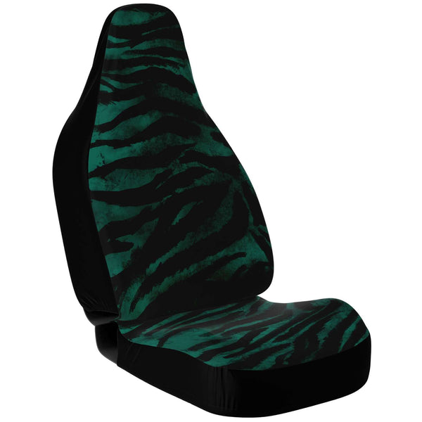 Tiger Car Seat Cover, Green Tiger Stripe Bestselling Animal Print Essential Premium Quality Best Machine Washable Microfiber Luxury Car Seat Cover - 2 Pack For Your Car Seat Protection, Cart Seat Protectors, Car Seat Accessories, Pair of 2 Front Seat Covers, Custom Seat Covers