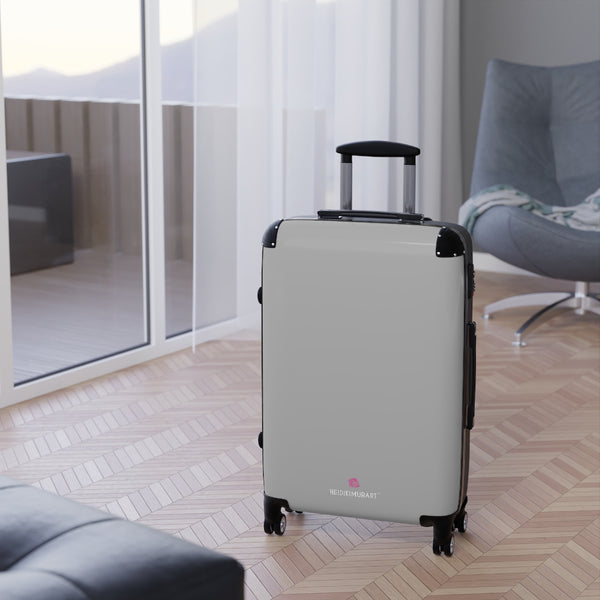 Light Grey Solid Color Designer Suitcases, Modern Simple Minimalist Designer Suitcase Luggage (Small, Medium, Large)